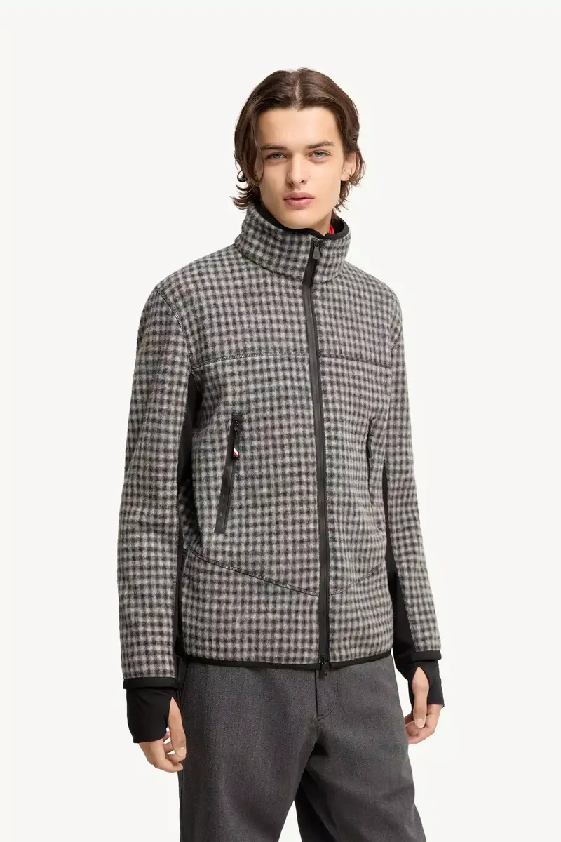 Moncler Grenoble Wool Blend Vichy Zip-up Sweatshirt | Thumbnail 5 Moncler Grenoble Wool Blend Vichy Zip-up Sweatshirt | Thumbnail 5