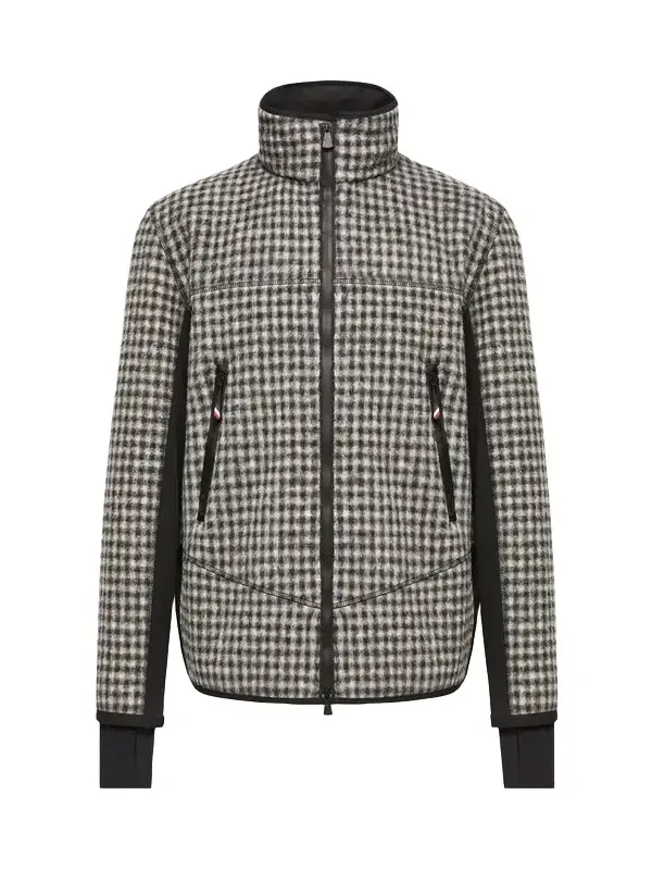 Moncler Grenoble Wool Blend Vichy Zip-up Sweatshirt