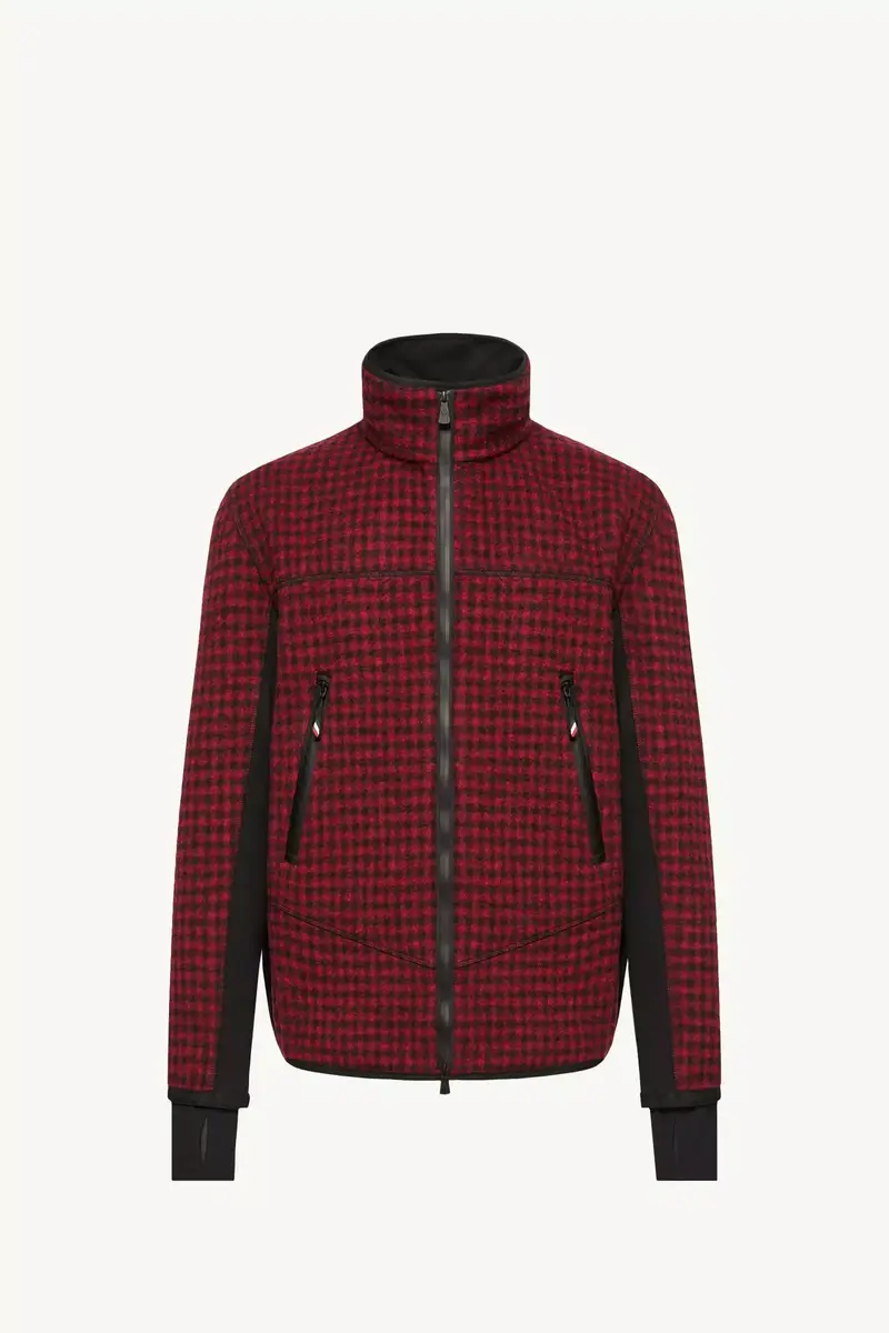 Moncler Grenoble Wool Blend Vichy Zip-up Sweatshirt | Thumbnail 2 Moncler Grenoble Wool Blend Vichy Zip-up Sweatshirt | Thumbnail 2