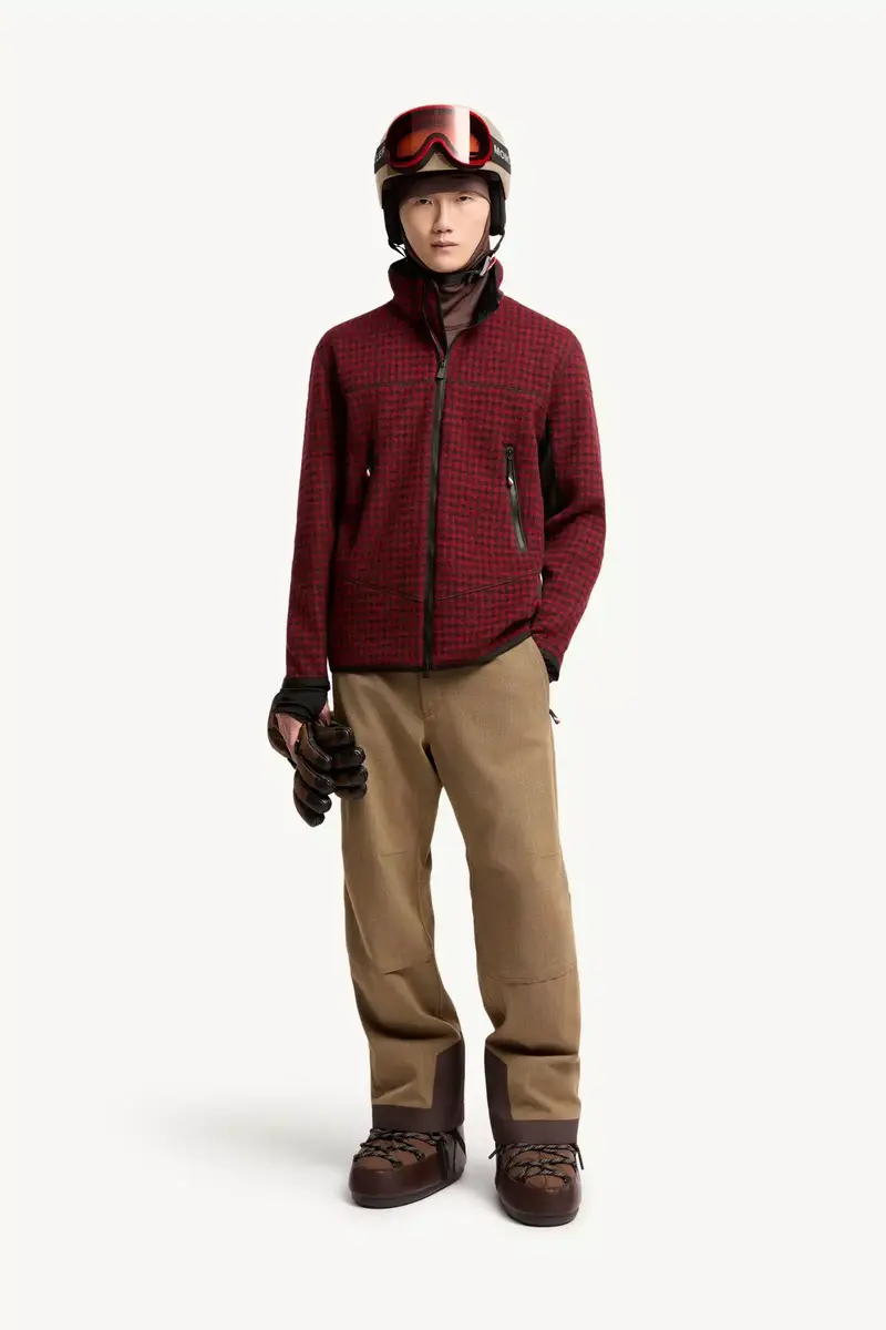 Moncler Grenoble Wool Blend Vichy Zip-up Sweatshirt | Thumbnail 3 Moncler Grenoble Wool Blend Vichy Zip-up Sweatshirt | Thumbnail 3