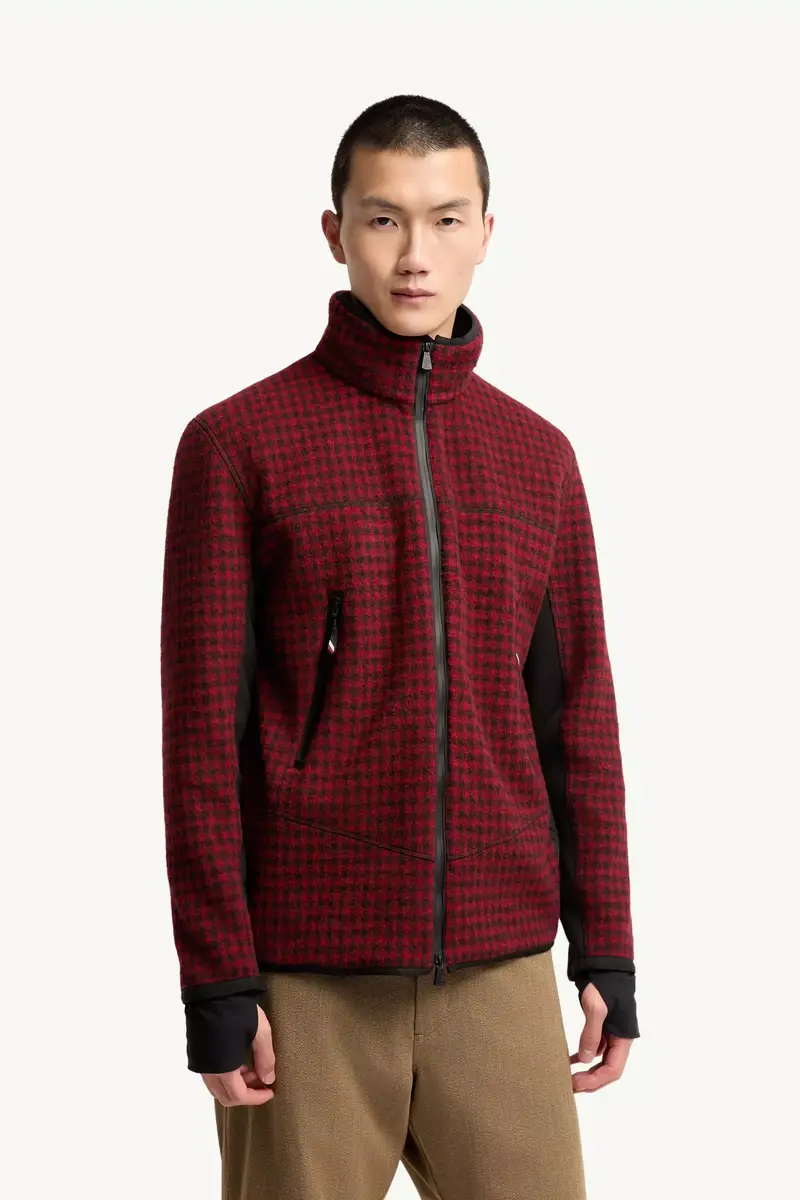 Moncler Grenoble Wool Blend Vichy Zip-up Sweatshirt | Thumbnail 5 Moncler Grenoble Wool Blend Vichy Zip-up Sweatshirt | Thumbnail 5