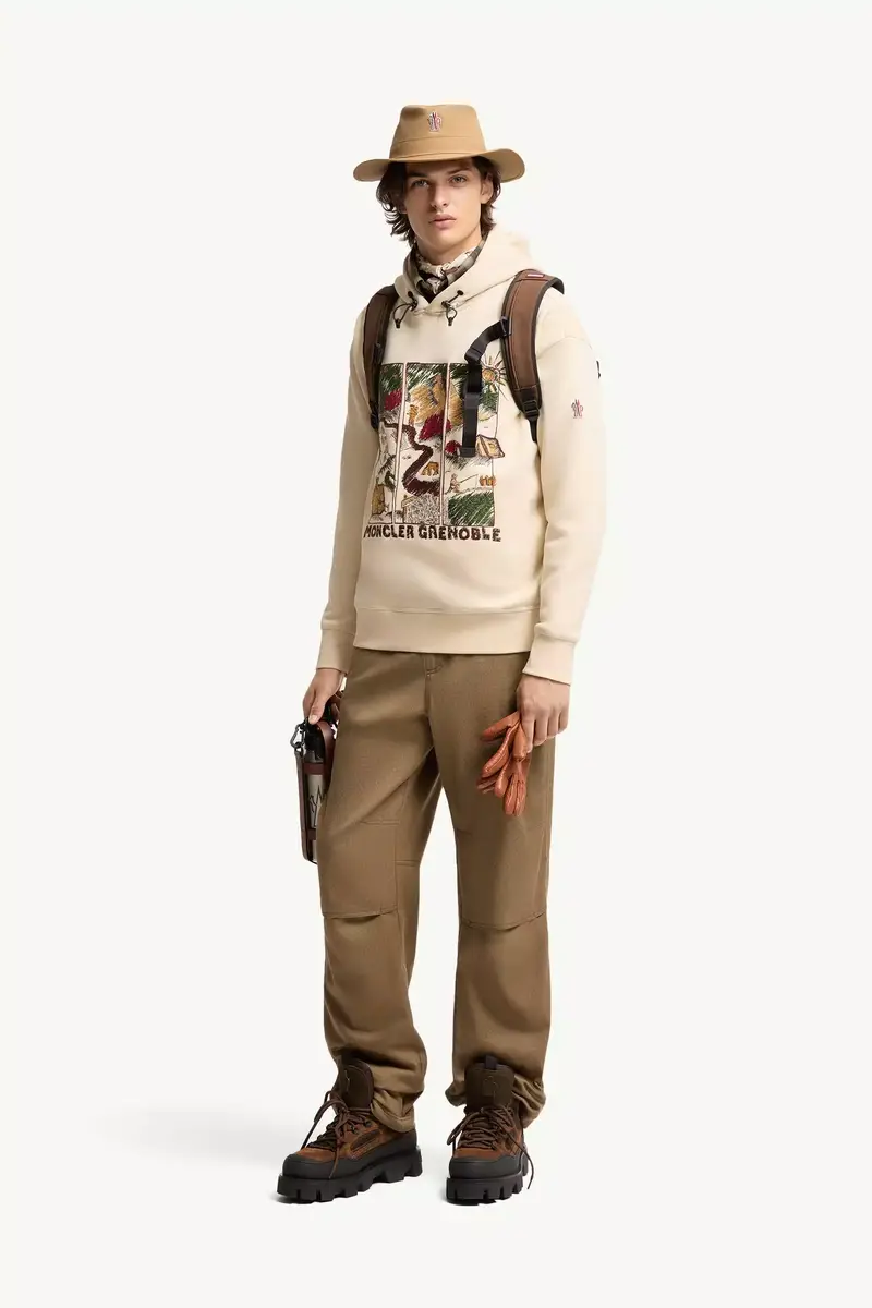 Moncler Grenoble Mountain Landscape Print Cotton Blend Hoodie | Thumbnail 3