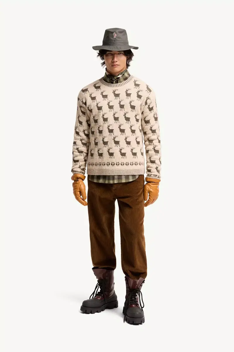 Moncler Grenoble Moose Jacquard Alpaca & Wool Blend Sweater | Thumbnail 3 Moncler Grenoble Moose Jacquard Alpaca & Wool Blend Sweater | Thumbnail 3