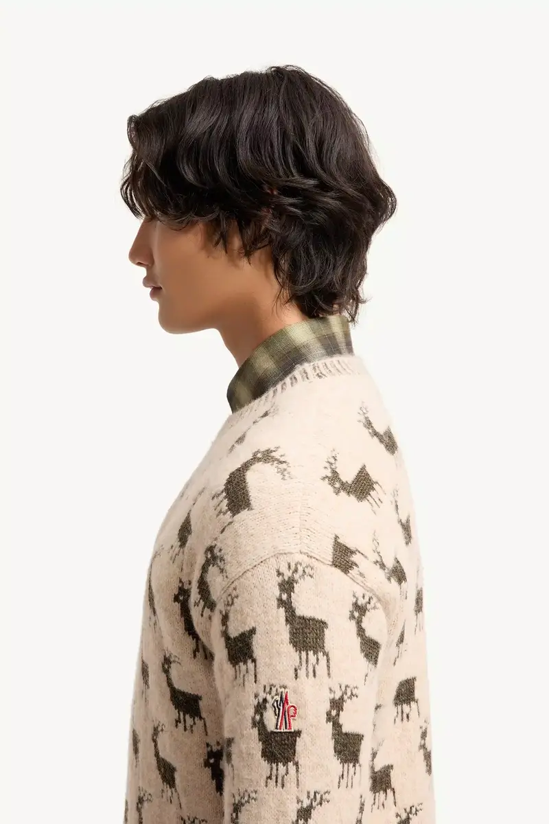 Moncler Grenoble Moose Jacquard Alpaca & Wool Blend Sweater | Thumbnail 4 Moncler Grenoble Moose Jacquard Alpaca & Wool Blend Sweater | Thumbnail 4