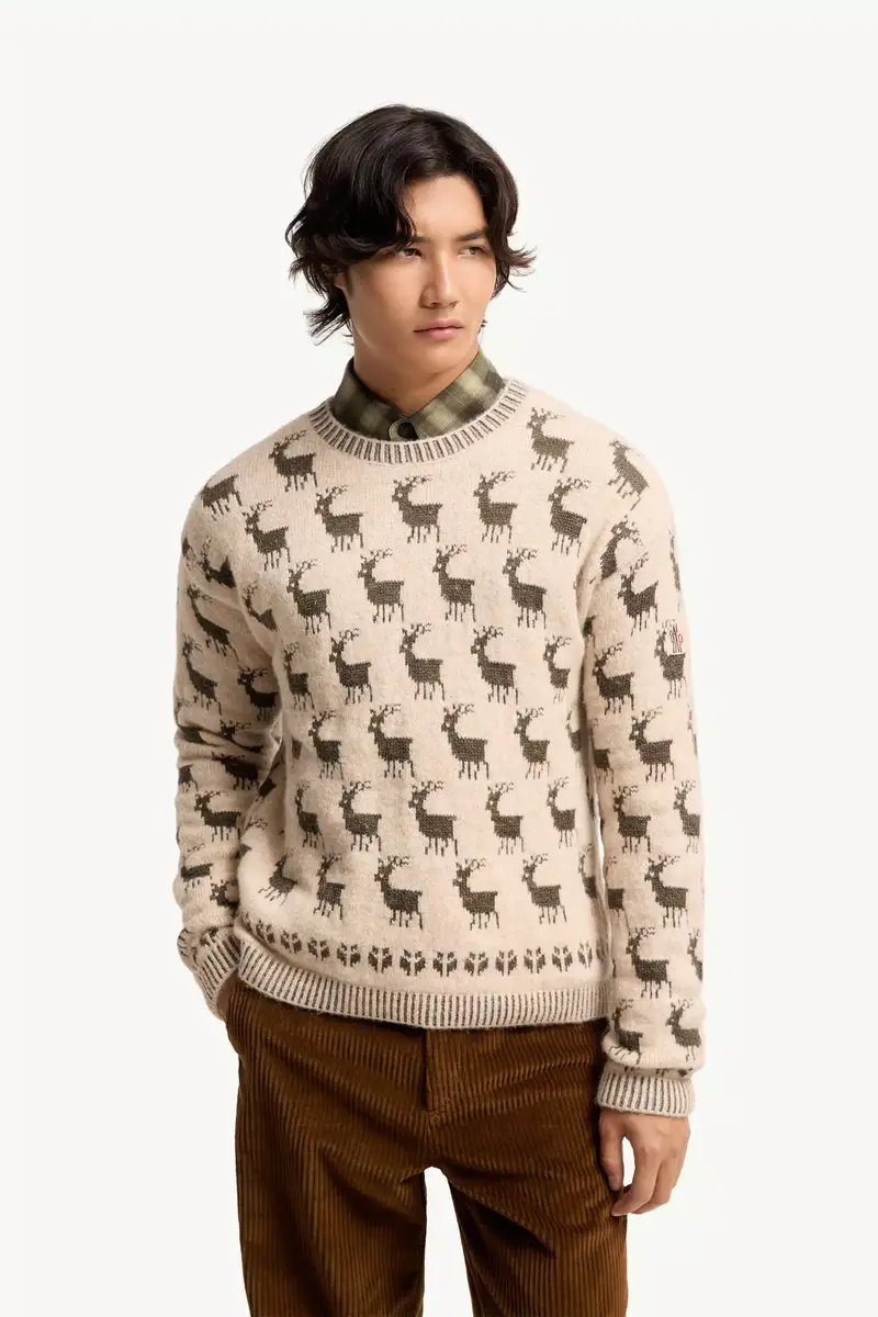 Moncler Grenoble Moose Jacquard Alpaca & Wool Blend Sweater | Thumbnail 5 Moncler Grenoble Moose Jacquard Alpaca & Wool Blend Sweater | Thumbnail 5