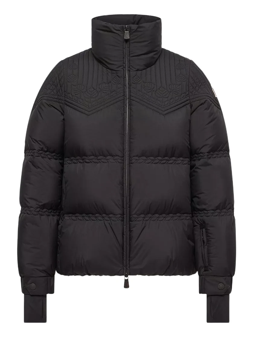 Moncler Grenoble Anglins Leaf Embroidered Hooded Insulated Ski Jacket