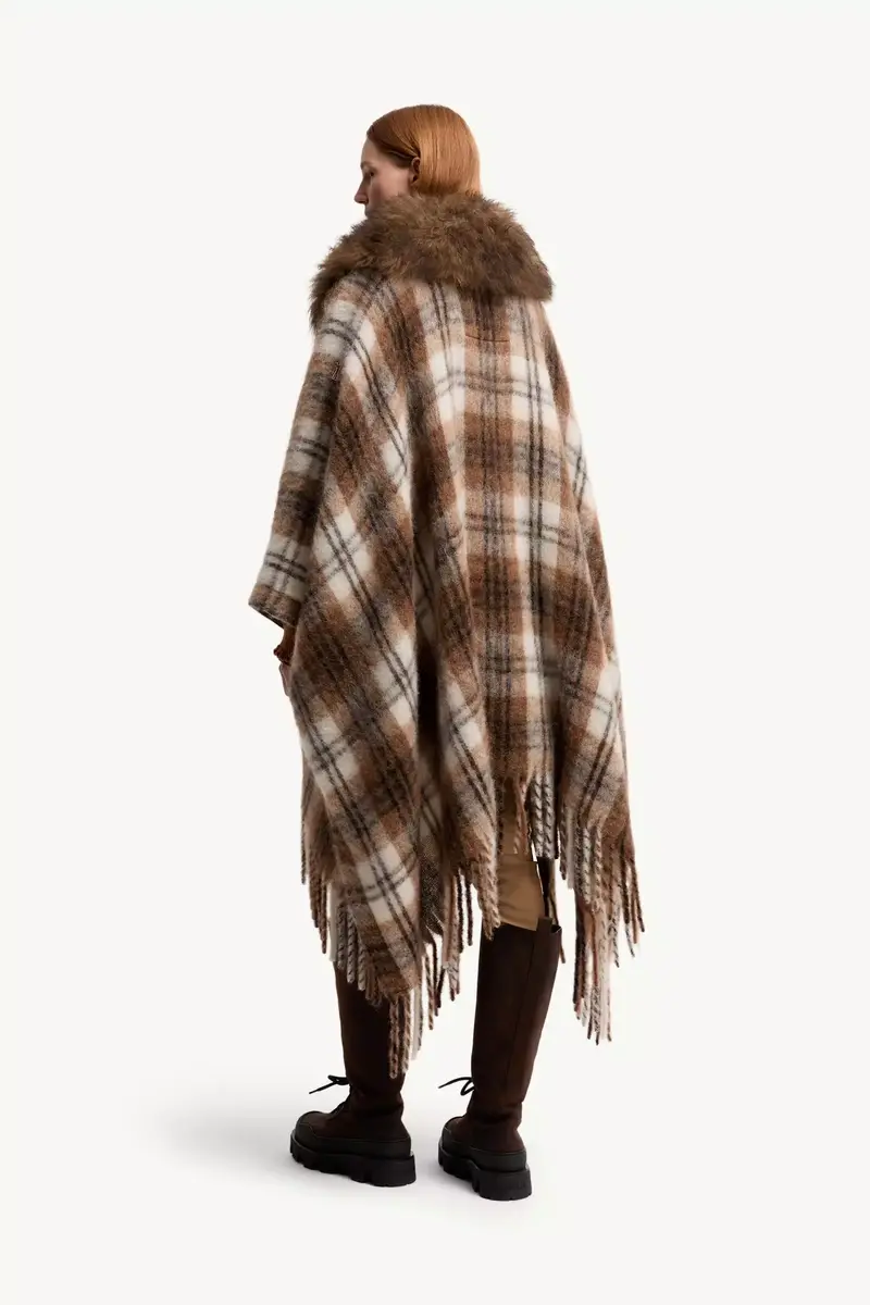 Moncler Grenoble Shearling Collar Mohair, Alpaca & Wool Blend Cape | Thumbnail 6 Moncler Grenoble Shearling Collar Mohair, Alpaca & Wool Blend Cape | Thumbnail 6