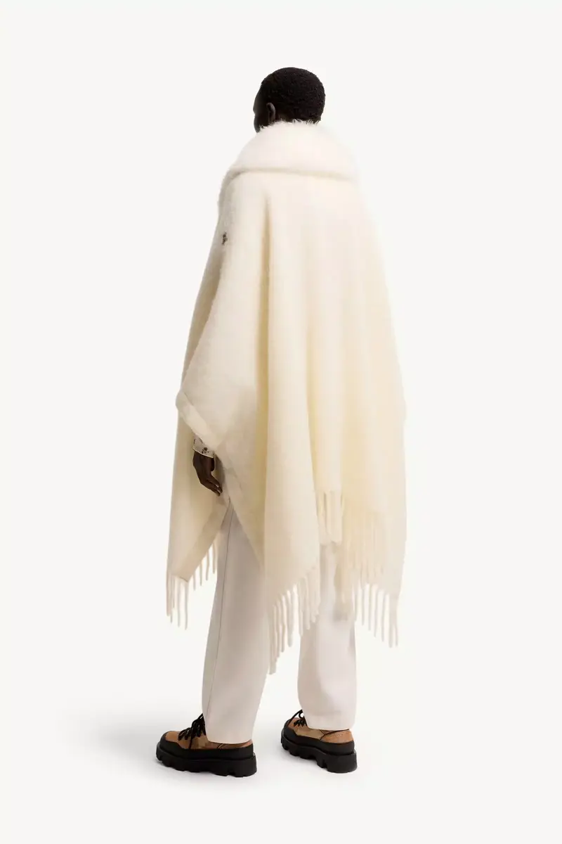Moncler Grenoble Shearling Collar Mohair, Alpaca & Wool Blend Cape | Thumbnail 6 Moncler Grenoble Shearling Collar Mohair, Alpaca & Wool Blend Cape | Thumbnail 6