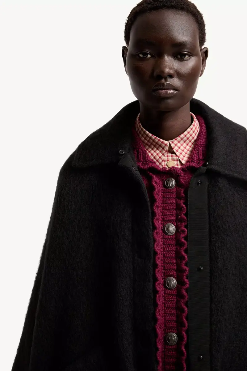Moncler Grenoble Shearling Collar Mohair, Alpaca & Wool Blend Cape | Thumbnail 8 Moncler Grenoble Shearling Collar Mohair, Alpaca & Wool Blend Cape | Thumbnail 8