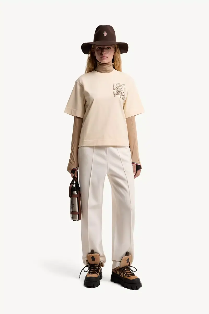 Moncler Grenoble Flower Print Cotton Blend T-shirt | Thumbnail 3