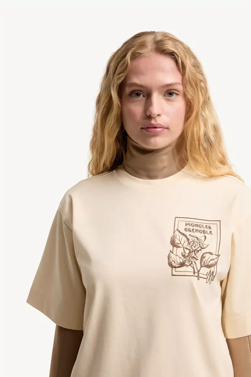 Moncler Grenoble Flower Print Cotton Blend T-shirt | Thumbnail 7