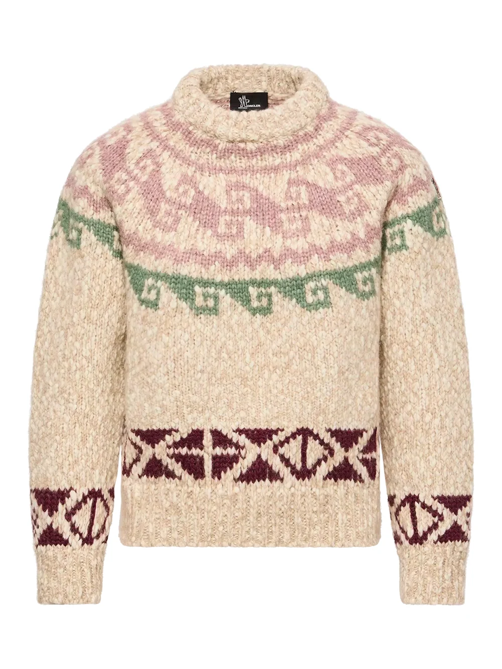 Moncler Grenoble Geometric Jacquard Wool Blend Sweater