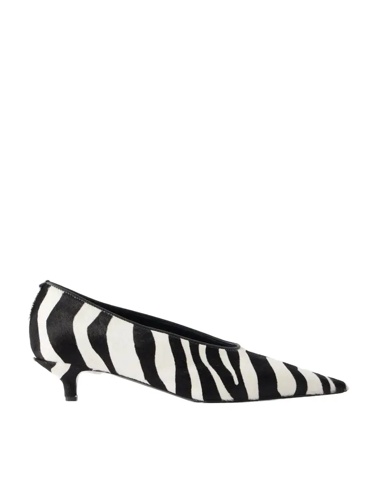 TOTEME Sharp 35 zebra-print calf hair pumps