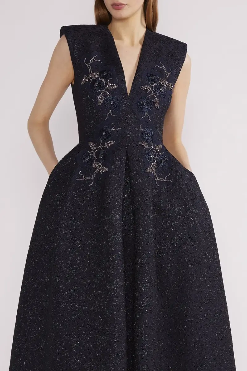 Huishan Zhang Kyle Midi Dress - Navy | Thumbnail 3 Huishan Zhang Kyle Midi Dress - Navy | Thumbnail 3