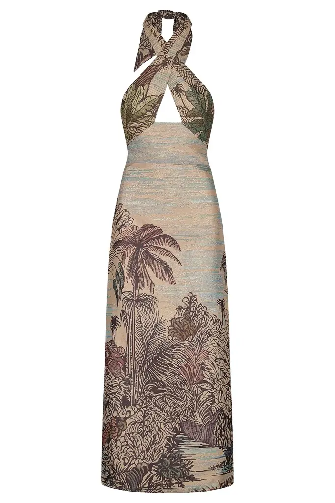 Johanna Ortiz Elegant Expedition Midi Dress - Multicolor