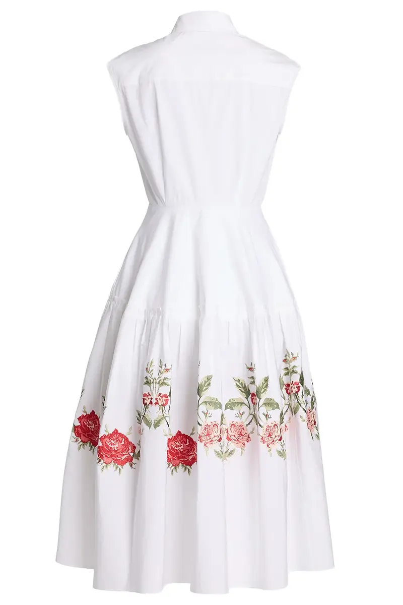 Erdem Embroidered Poplin Sleeveless Midi Dress | Thumbnail 2 Erdem Embroidered Poplin Sleeveless Midi Dress | Thumbnail 2