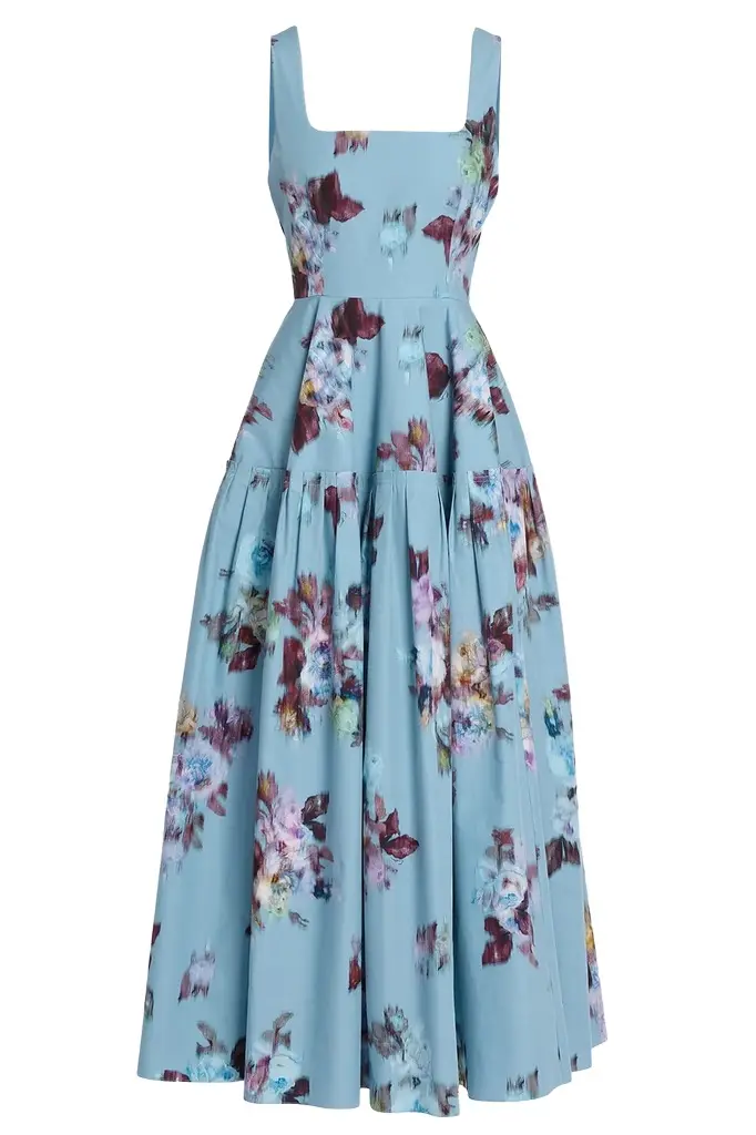 Erdem Floral Poplin Sleeveless Maxi Dress
