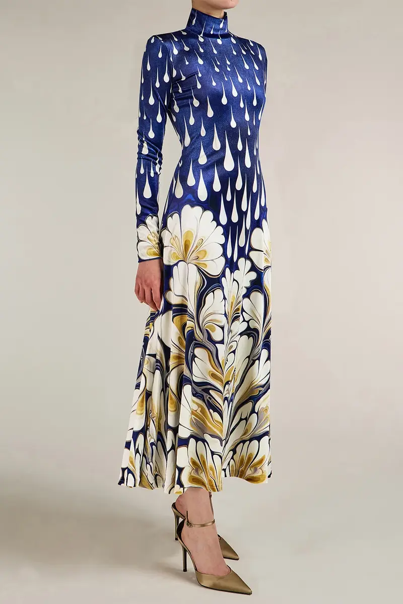 Mary Katrantzou Ilya Floral Raindrop Turtleneck Midi Dress | Thumbnail 2 Mary Katrantzou Ilya Floral Raindrop Turtleneck Midi Dress | Thumbnail 2