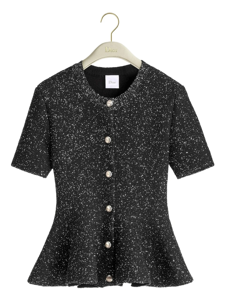 Dior Short-Sleeved Peplum Cardigan