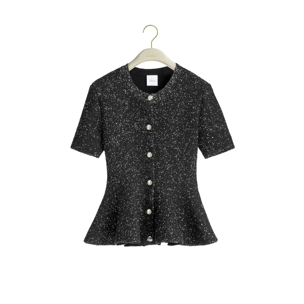 Dior Short-Sleeved Peplum Cardigan