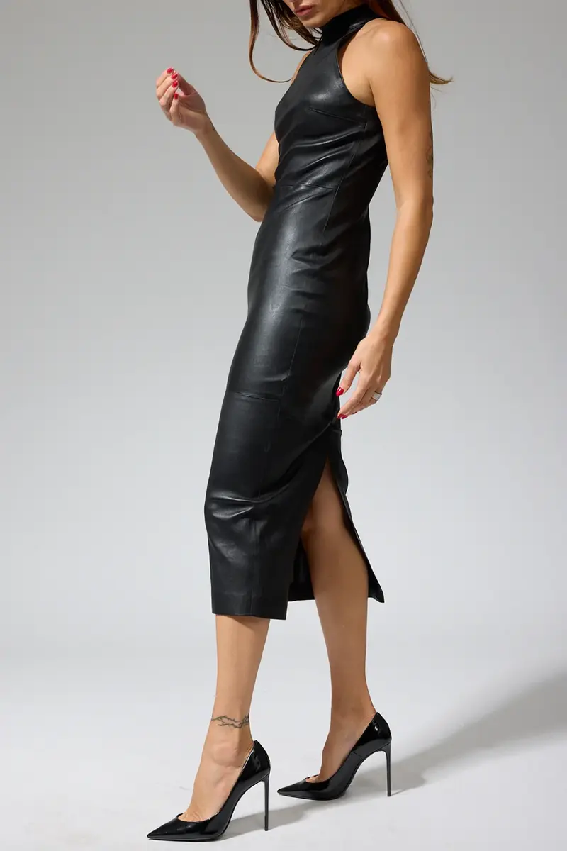 Sprwmn Pamela Leather Midi Dress | Thumbnail 2