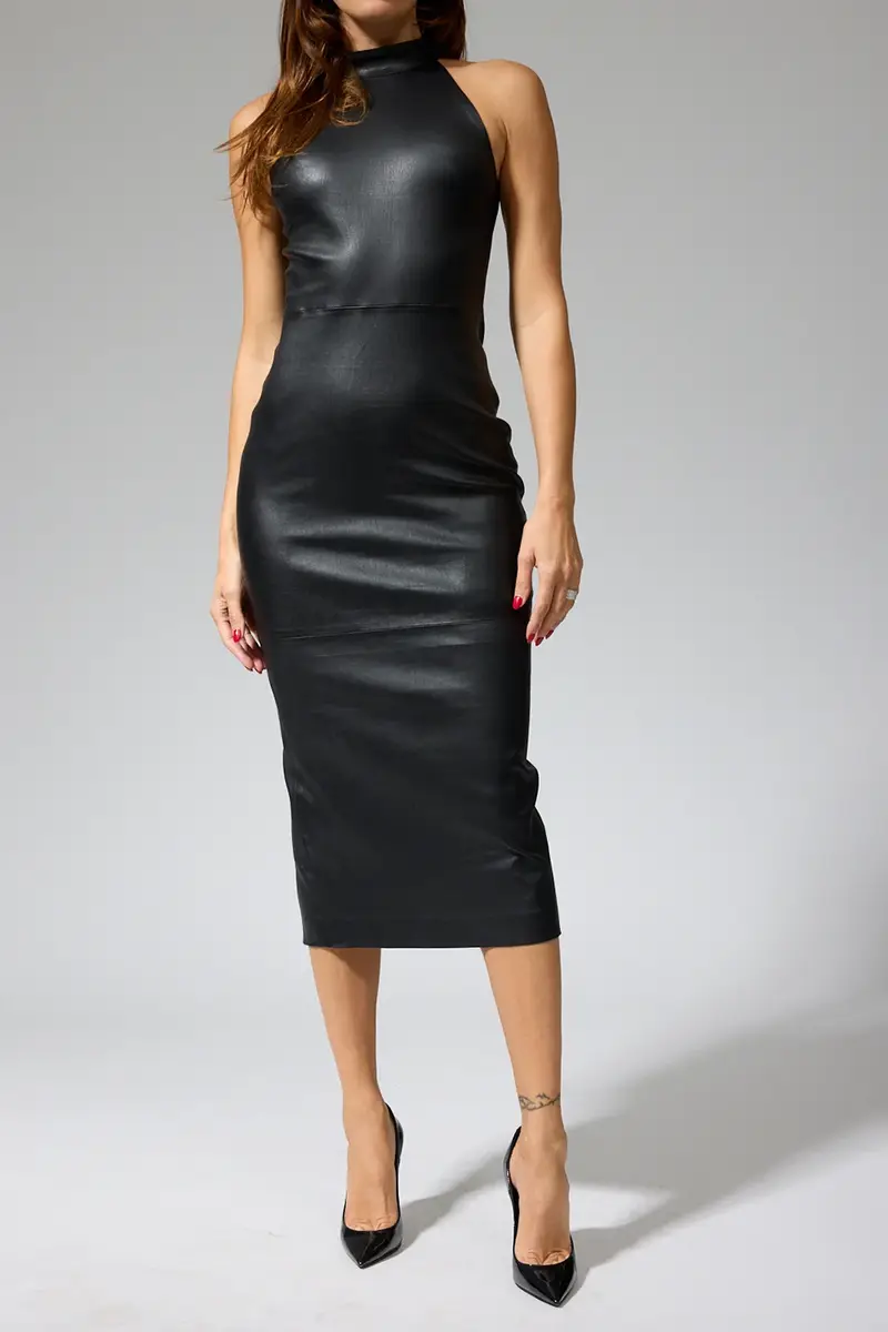 Pamela Leather Midi Dress Pamela Leather Midi Dress