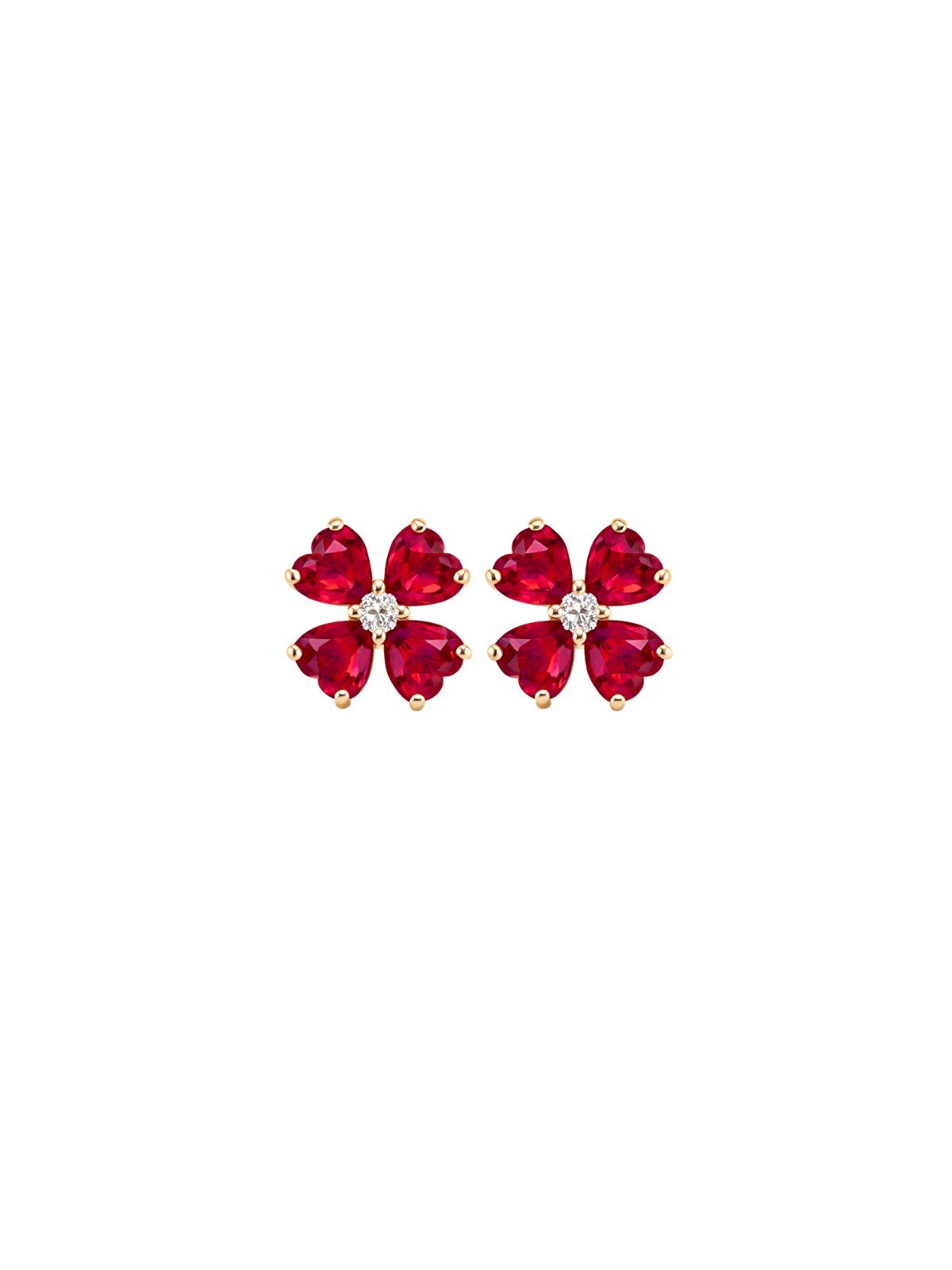 Wish Fine Jewelry 1.50ct Ruby 18K Gold Dainty Stud Earrings