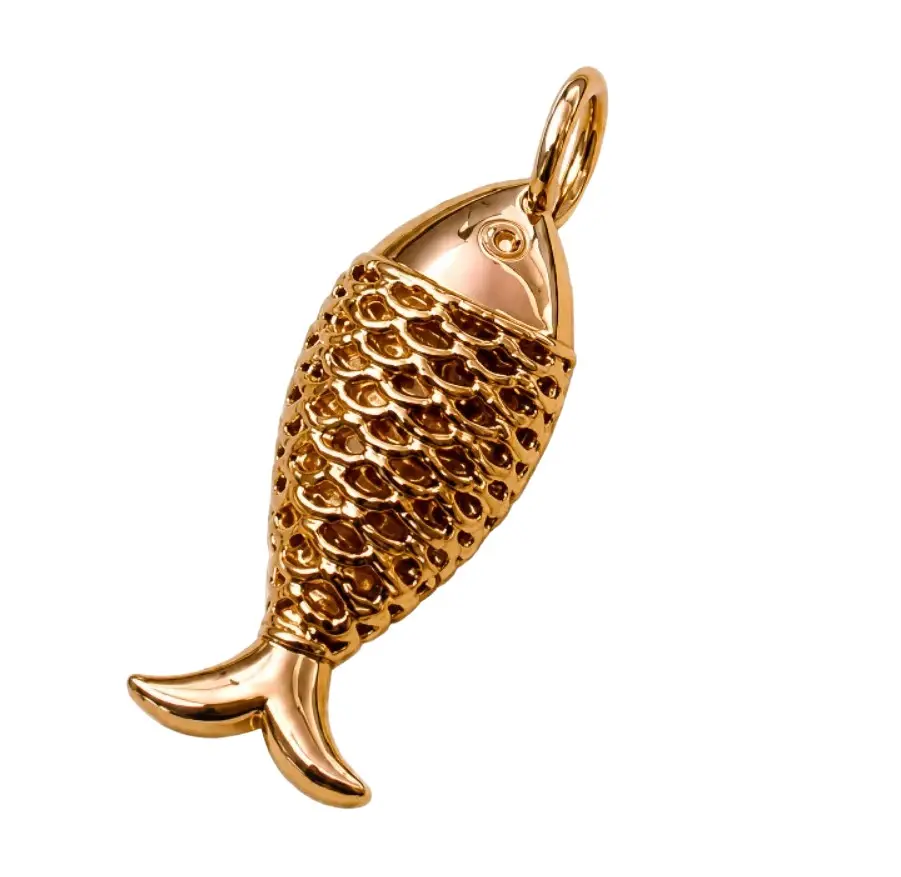 Wish Fine Jewelry 18K Gold Large Fish Pendant