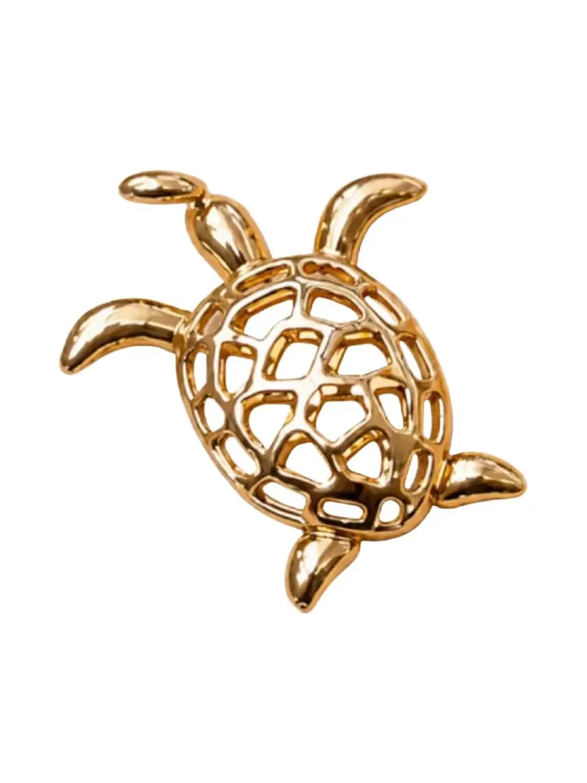 18K Gold Large Turtle Pendant