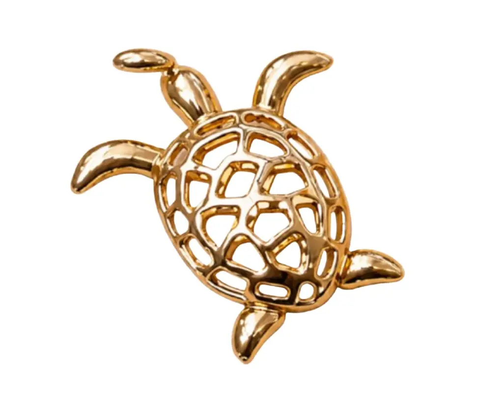 18K Gold Large Turtle Pendant
