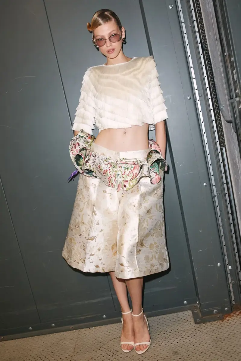 PatBo JACQUARD WHITE SHORTS (RUNWAY) | Thumbnail 3