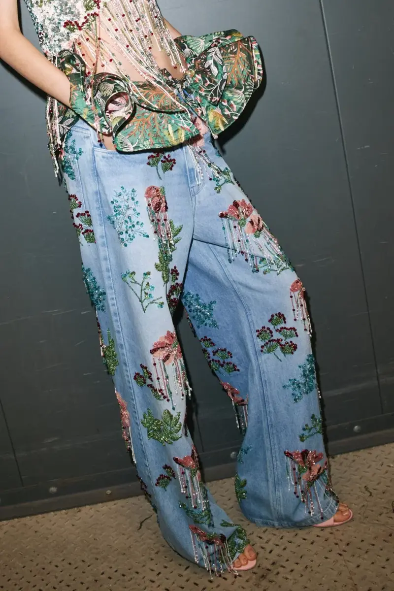 PatBo ROSALIE EMBROIDERED DENIM PANTS (RUNWAY) | Thumbnail 3 PatBo ROSALIE EMBROIDERED DENIM PANTS (RUNWAY) | Thumbnail 3