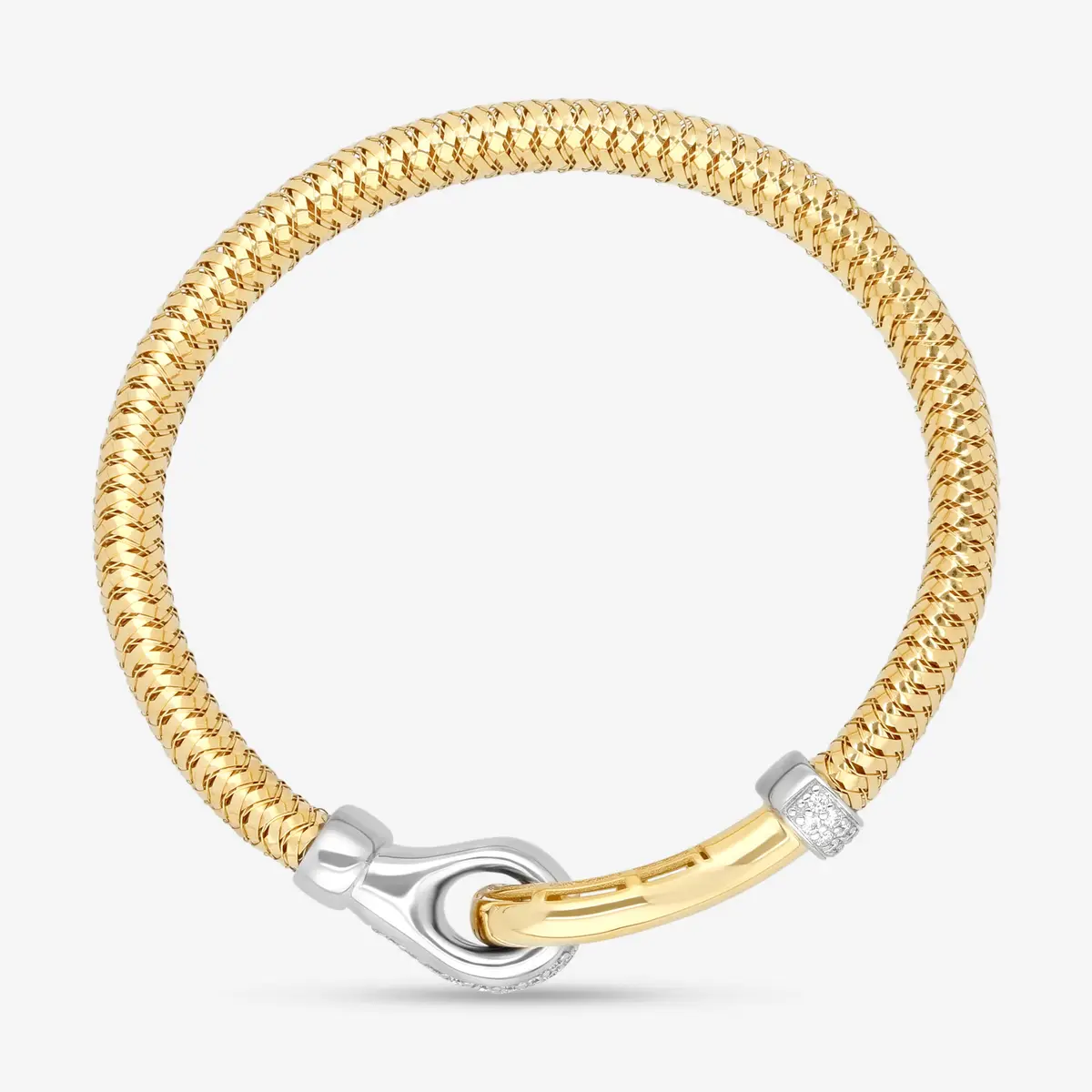 Roberto Coin Roberto Coin Primavera 18K Yellow & White Gold Diamond Bangle Bracelet by The Solist | Thumbnail 2 Roberto Coin Roberto Coin Primavera 18K Yellow & White Gold Diamond Bangle Bracelet by The Solist | Thumbnail 2