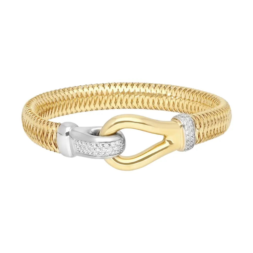 Roberto Coin Primavera 18K Yellow & White Gold Diamond Bangle Bracelet by The Solist Roberto Coin Primavera 18K Yellow & White Gold Diamond Bangle Bracelet by The Solist