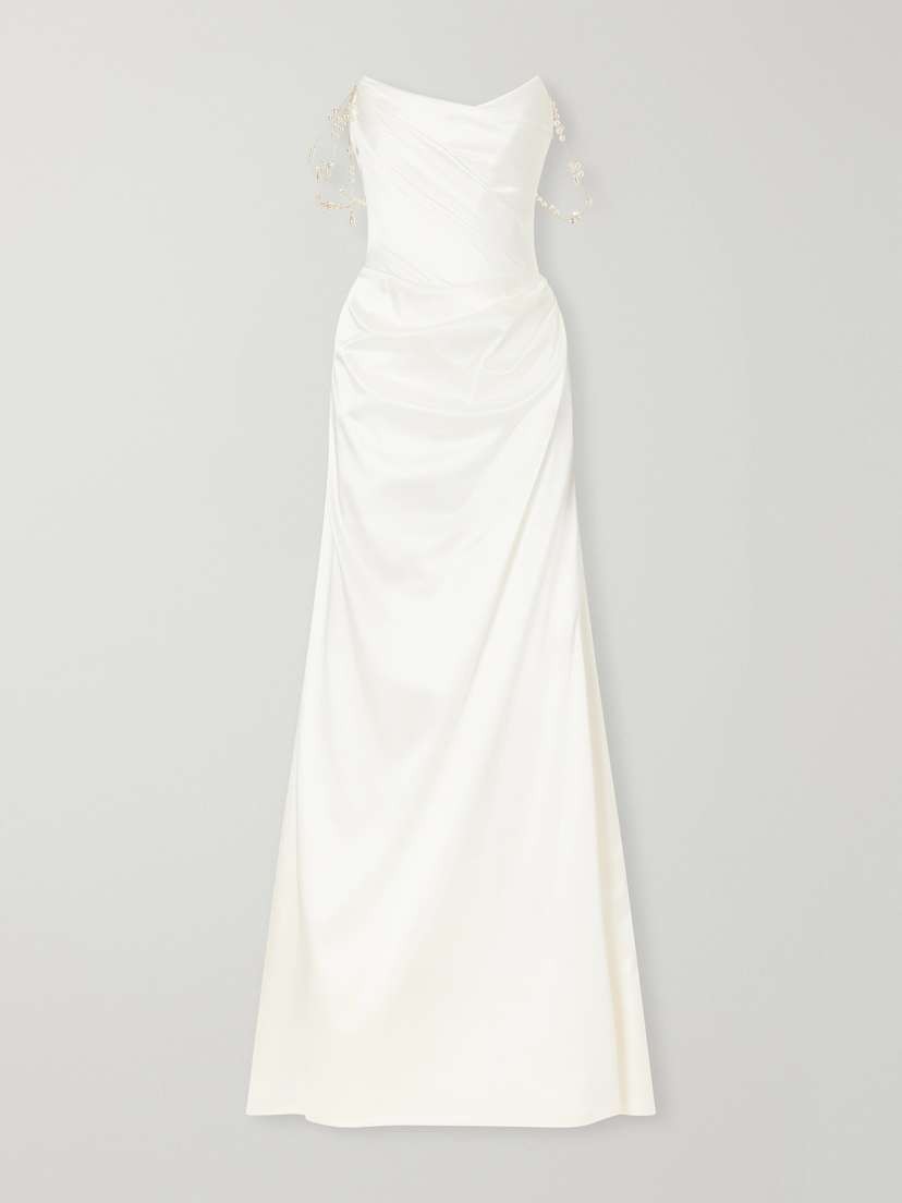 Vivienne Westwood Pearl-embellished Satin Gown