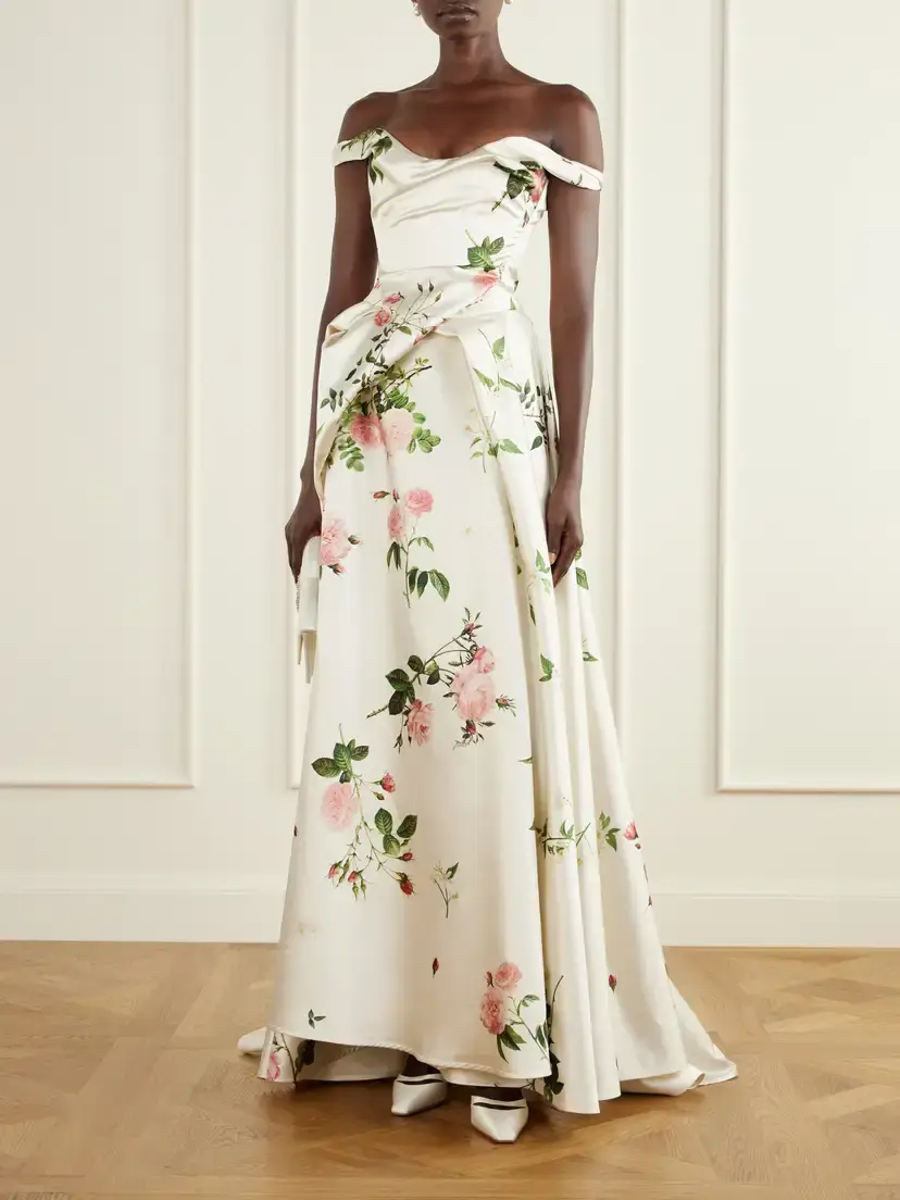 Vivienne Westwood Tabitha Bustier Draped Floral-print Satin Gown | Thumbnail 2 Vivienne Westwood Tabitha Bustier Draped Floral-print Satin Gown | Thumbnail 2