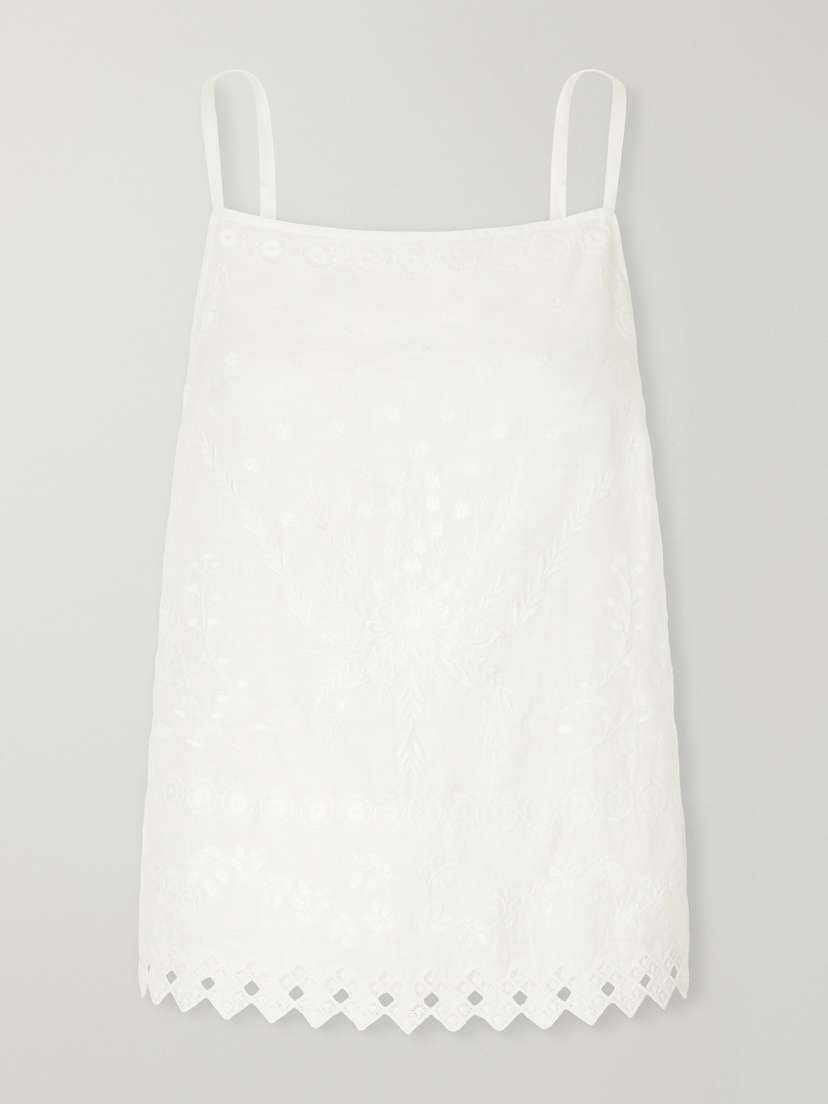 Corail Embroidered Linen Tank Corail Embroidered Linen Tank