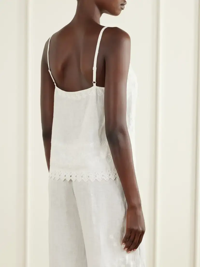 Eres Corail Embroidered Linen Tank | Thumbnail 3 Eres Corail Embroidered Linen Tank | Thumbnail 3