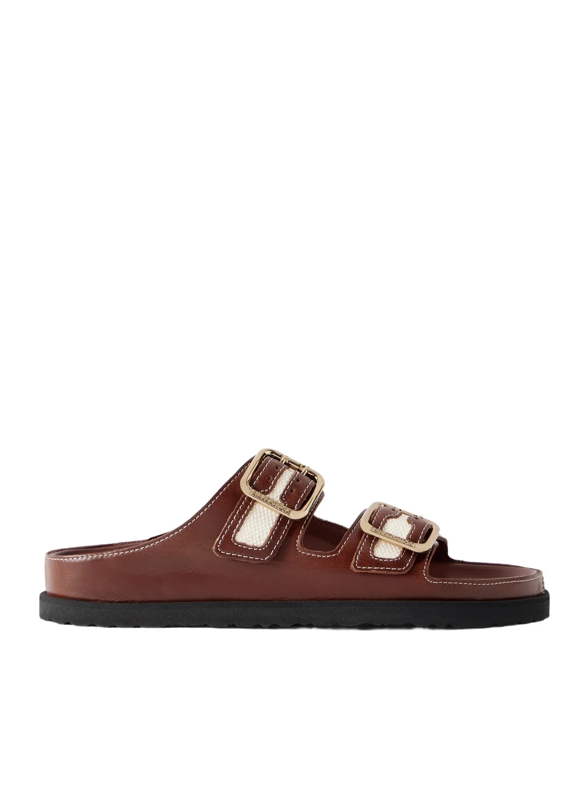 Birkenstock 1774 Arizona Bold Canvas-trimmed Leather Sandals
