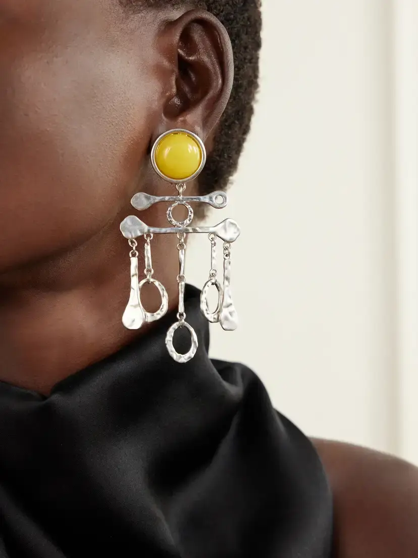 Julietta Valette Silver-tone Agate Earrings | Thumbnail 2 Julietta Valette Silver-tone Agate Earrings | Thumbnail 2