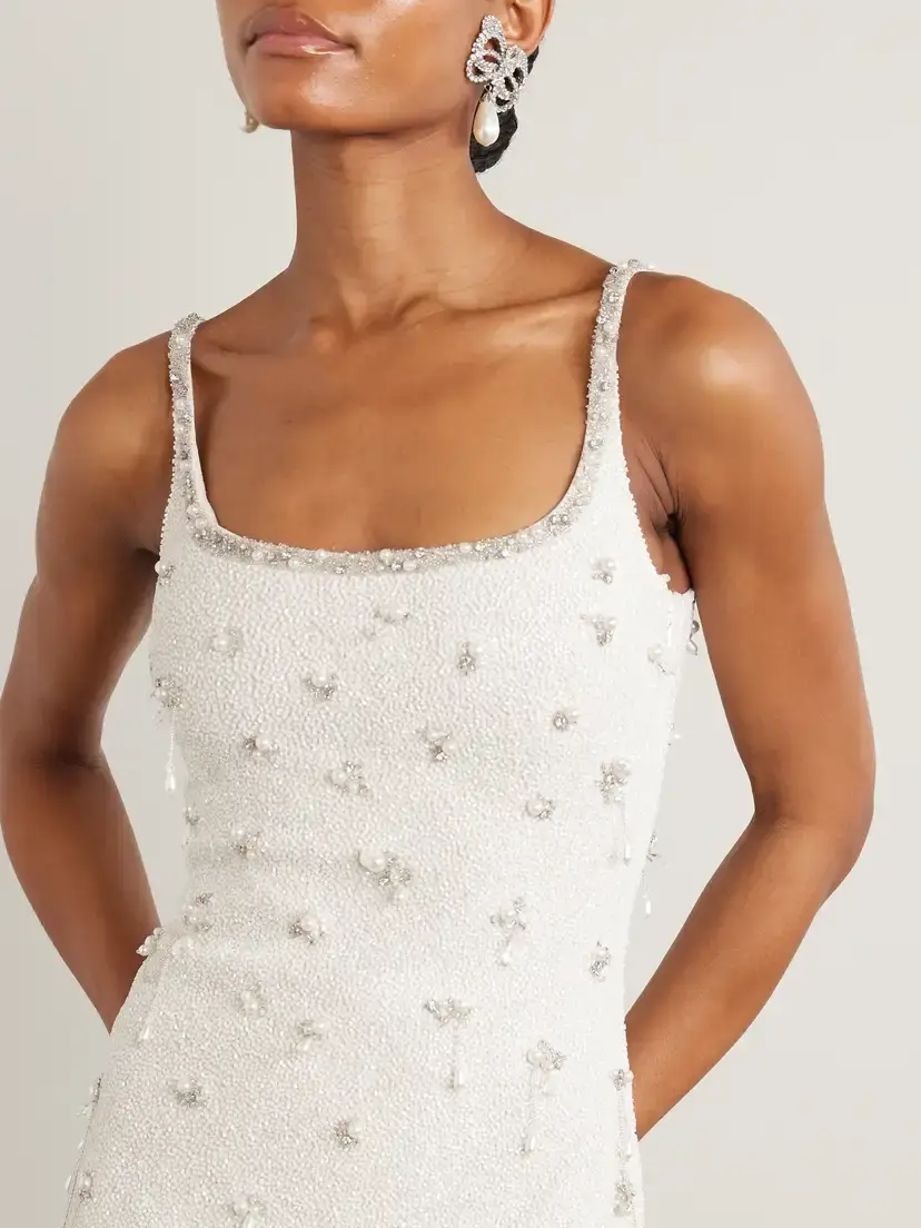 Clio Peppiatt Droplet Embellished Beaded Stretch-tulle Mini Dress | Thumbnail 5 Clio Peppiatt Droplet Embellished Beaded Stretch-tulle Mini Dress | Thumbnail 5