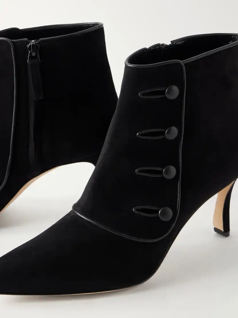 Manolo Blahnik Vivés 70 Leather-trimmed Suede Ankle Boots | Thumbnail 5 Manolo Blahnik Vivés 70 Leather-trimmed Suede Ankle Boots | Thumbnail 5