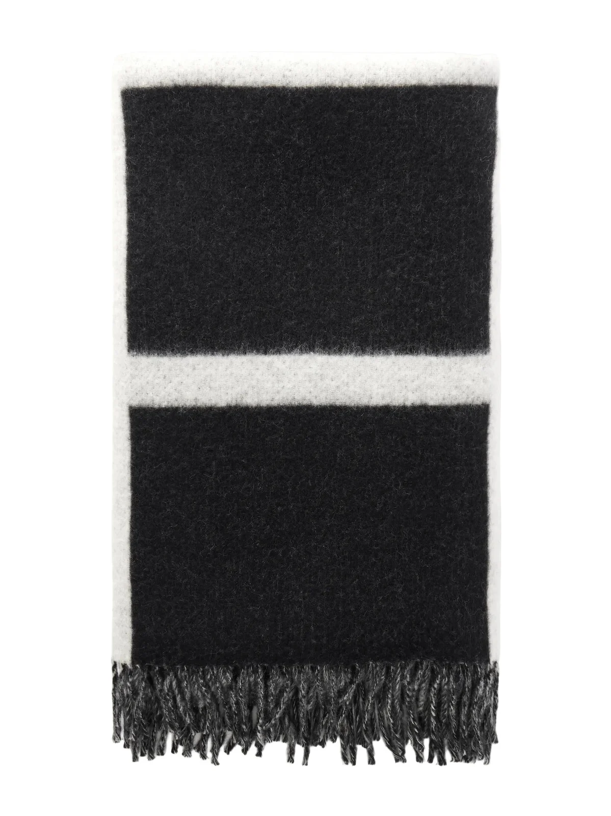 TOTEME Monogram Fringed Brushed-wool Scarf