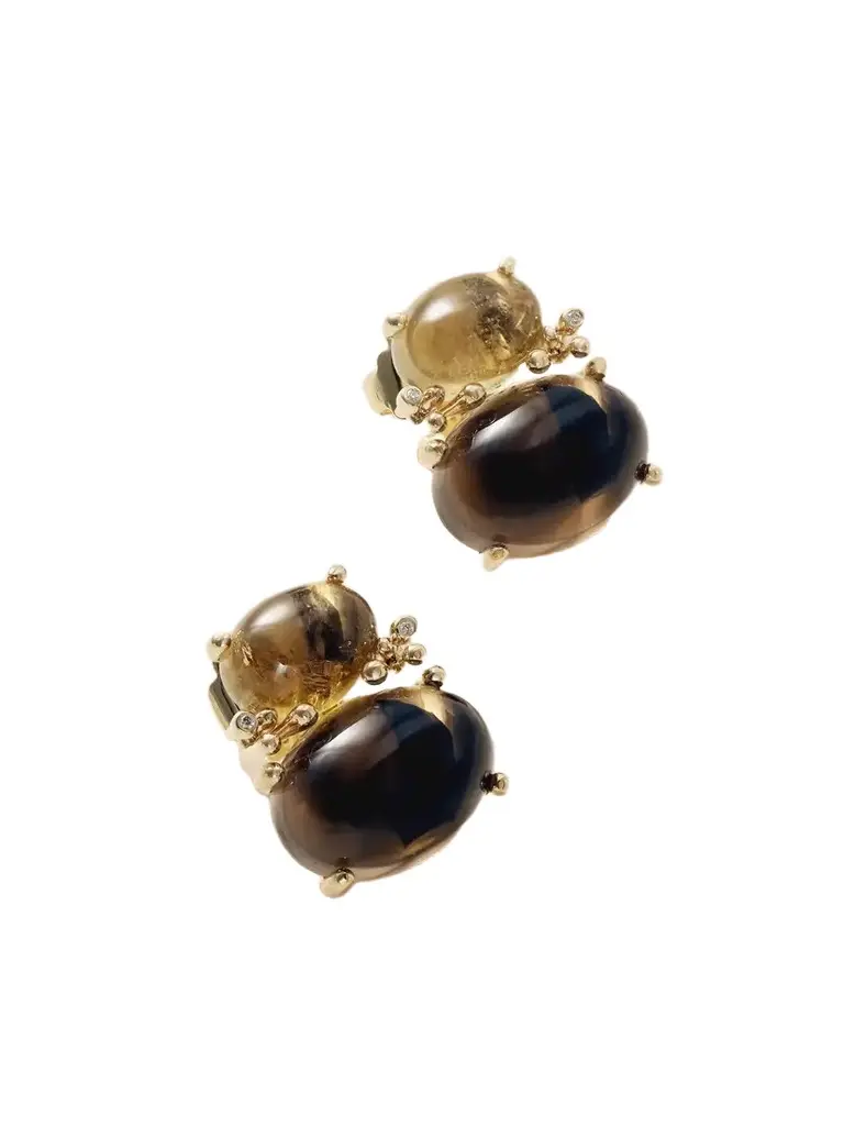 Boho 18-karat Gold, Quartz, Tourmaline And Diamond Earrings Boho 18-karat Gold, Quartz, Tourmaline And Diamond Earrings