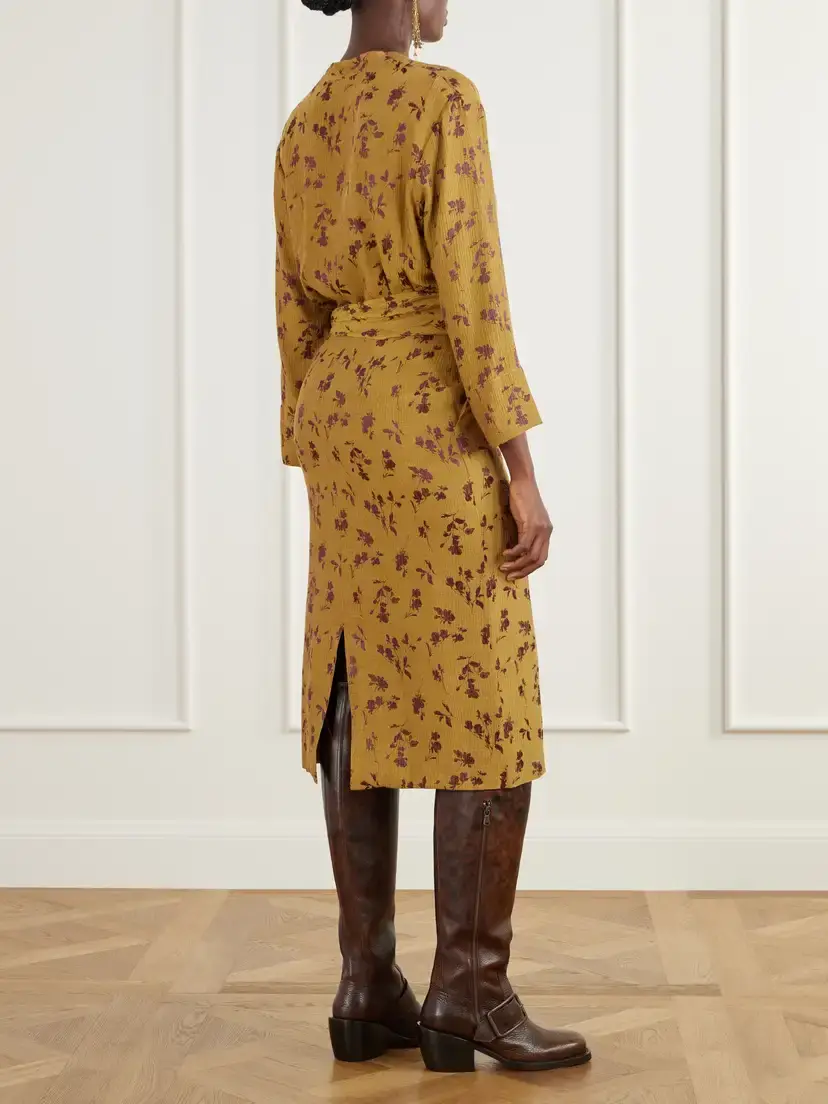 Dries Van Noten Floral-jacquard Satin Midi Dress | Thumbnail 3 Dries Van Noten Floral-jacquard Satin Midi Dress | Thumbnail 3