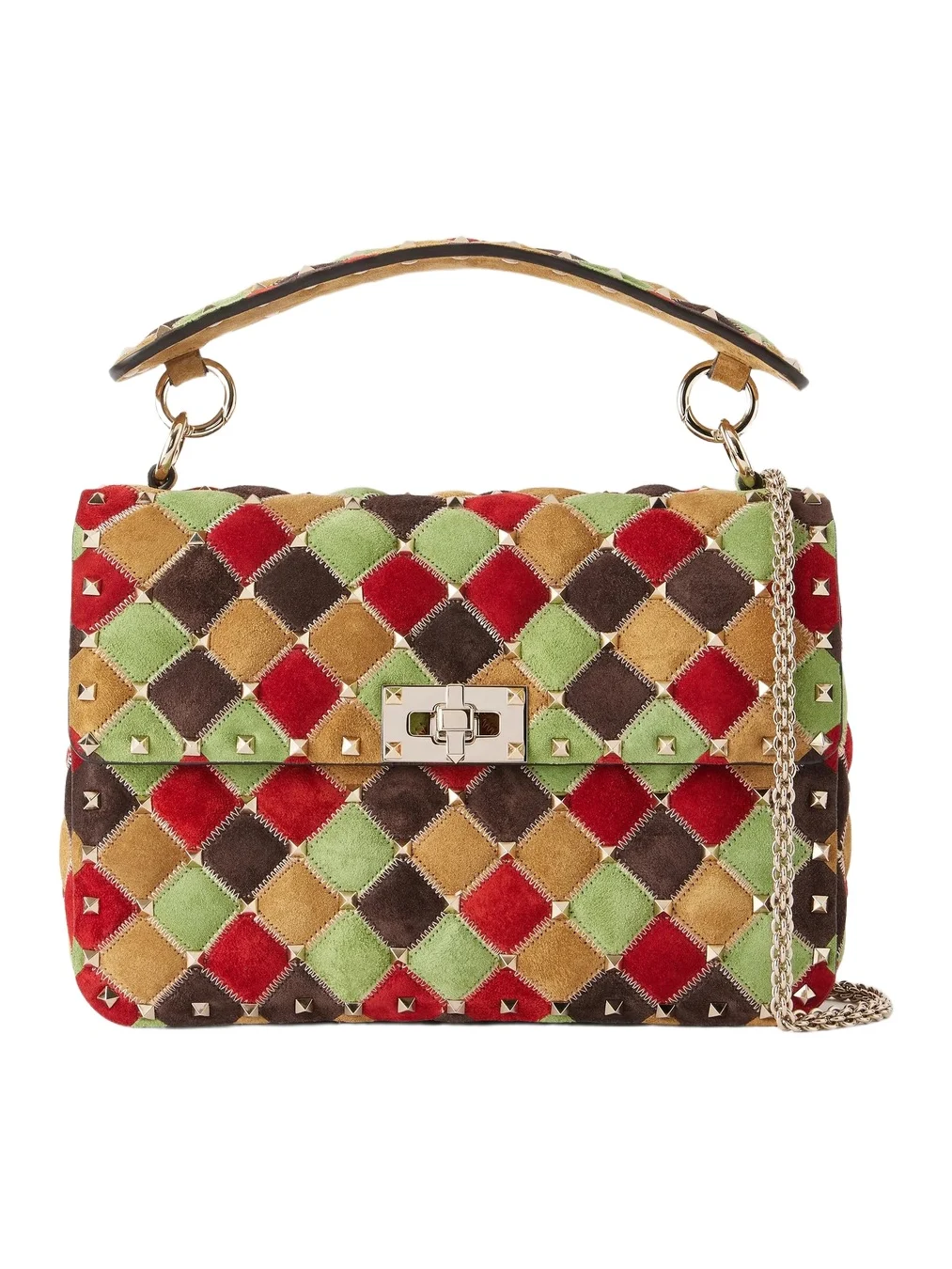 Valentino Garavani Rockstud Spike Studded Suede Shoulder Bag