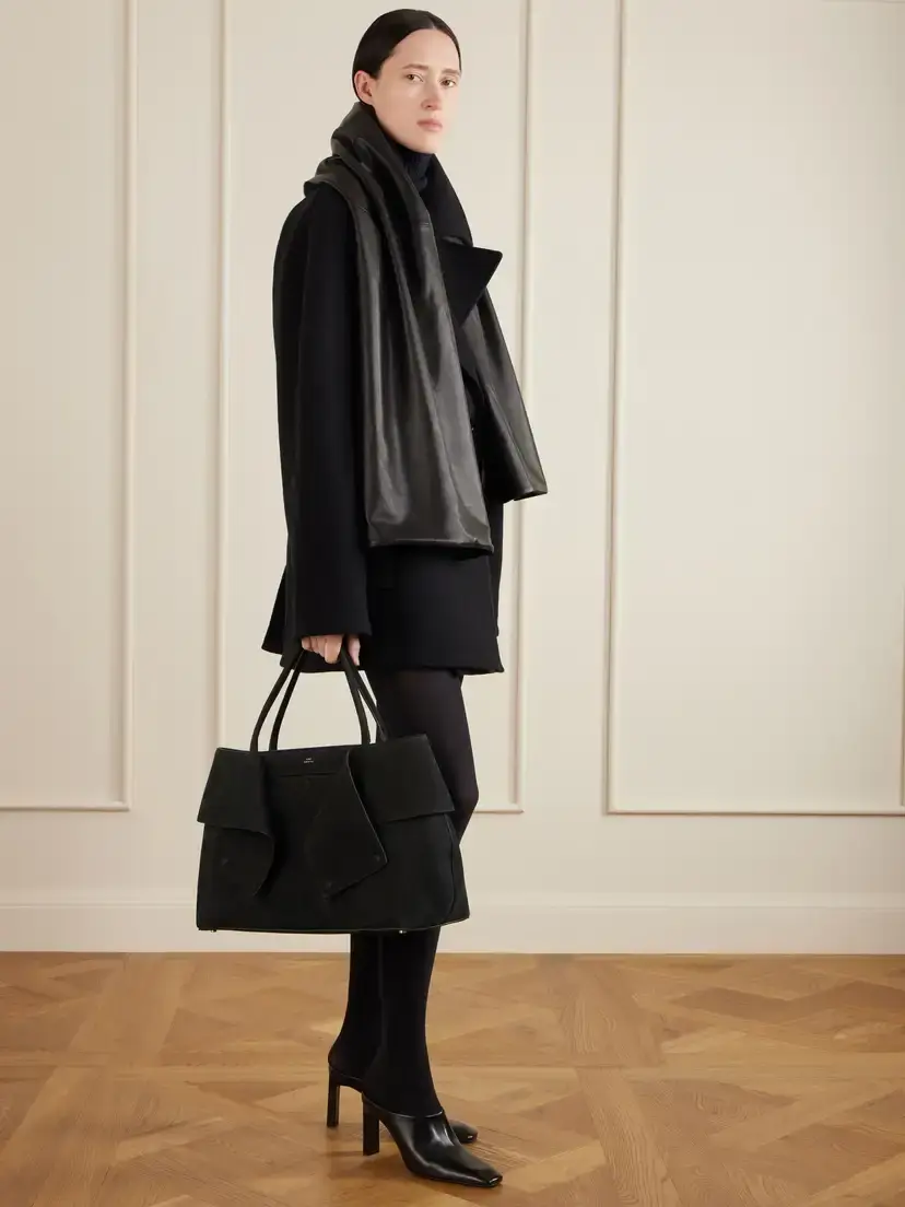 TOTEME Leather And Cashmere Scarf | Thumbnail 2 TOTEME Leather And Cashmere Scarf | Thumbnail 2