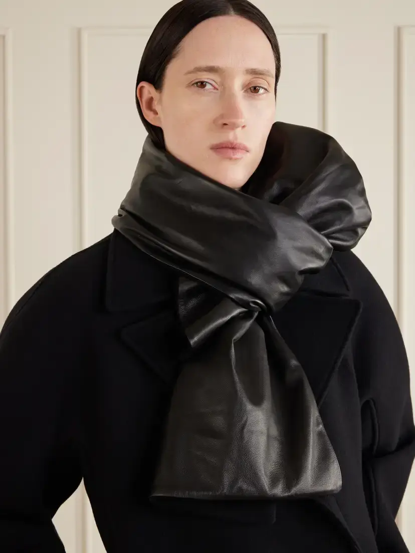 TOTEME Leather And Cashmere Scarf | Thumbnail 3 TOTEME Leather And Cashmere Scarf | Thumbnail 3