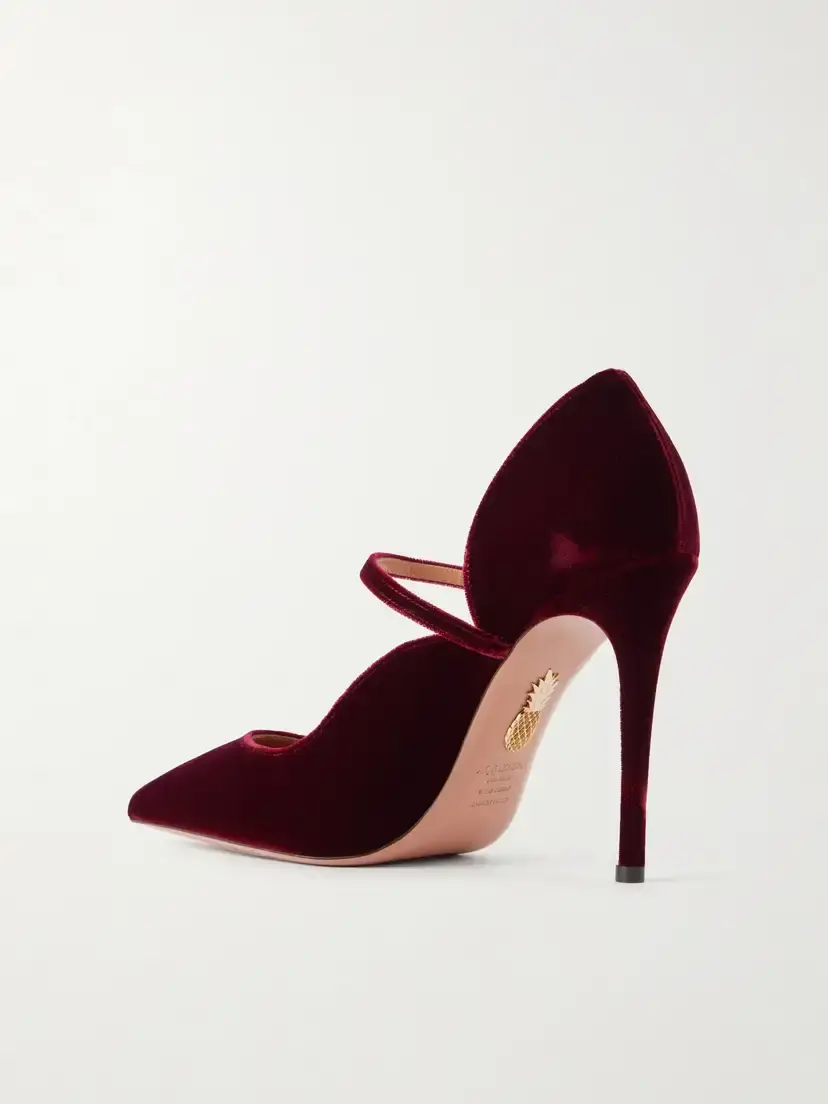 Aquazzura Bellezza 105 Velvet Pumps | Thumbnail 3 Aquazzura Bellezza 105 Velvet Pumps | Thumbnail 3