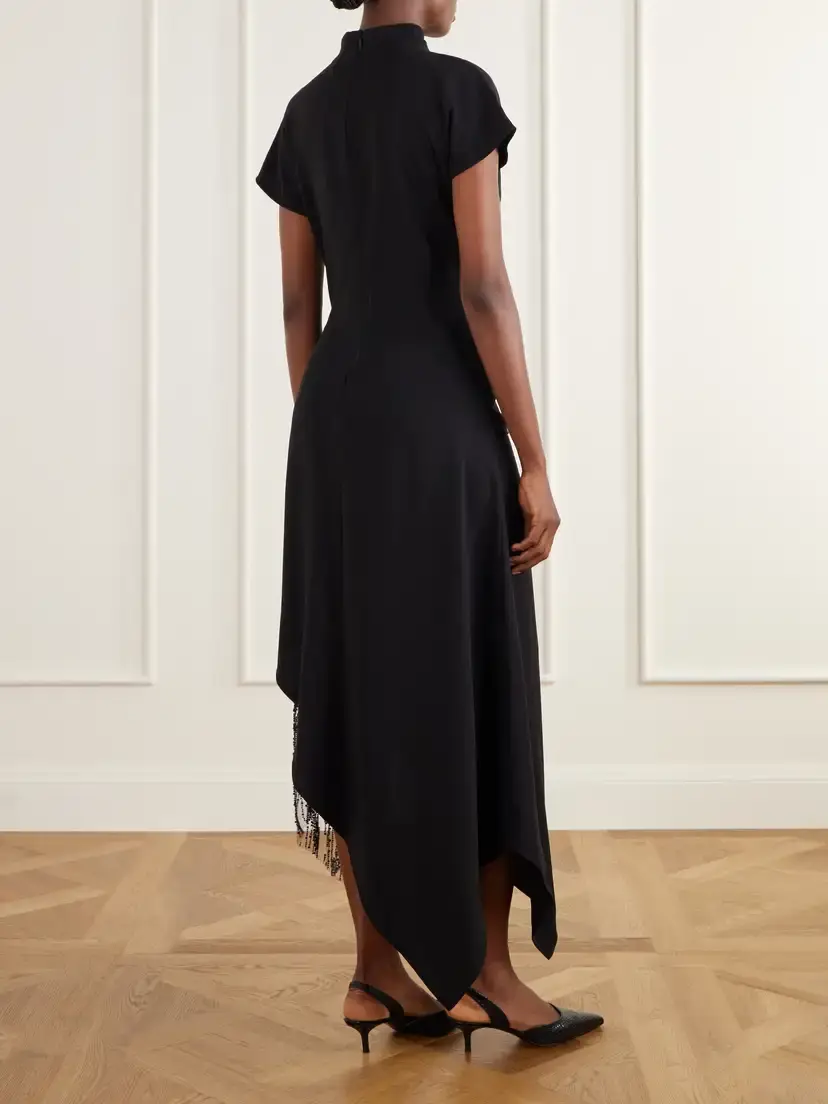 Staud Effie Bead-embellished Crepe Midi Dress | Thumbnail 3 Staud Effie Bead-embellished Crepe Midi Dress | Thumbnail 3